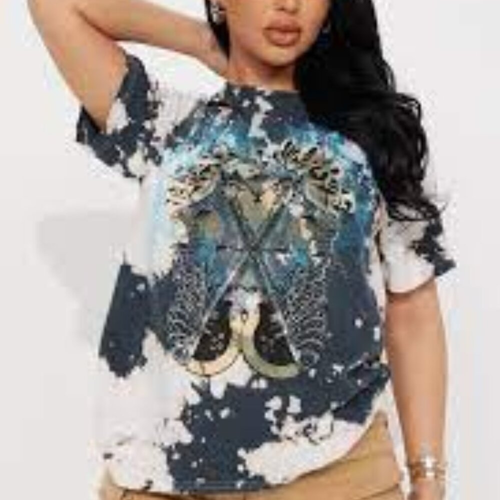NWT FASHION NOVA HARDCORE BLEACHED TEE